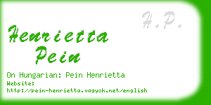 henrietta pein business card